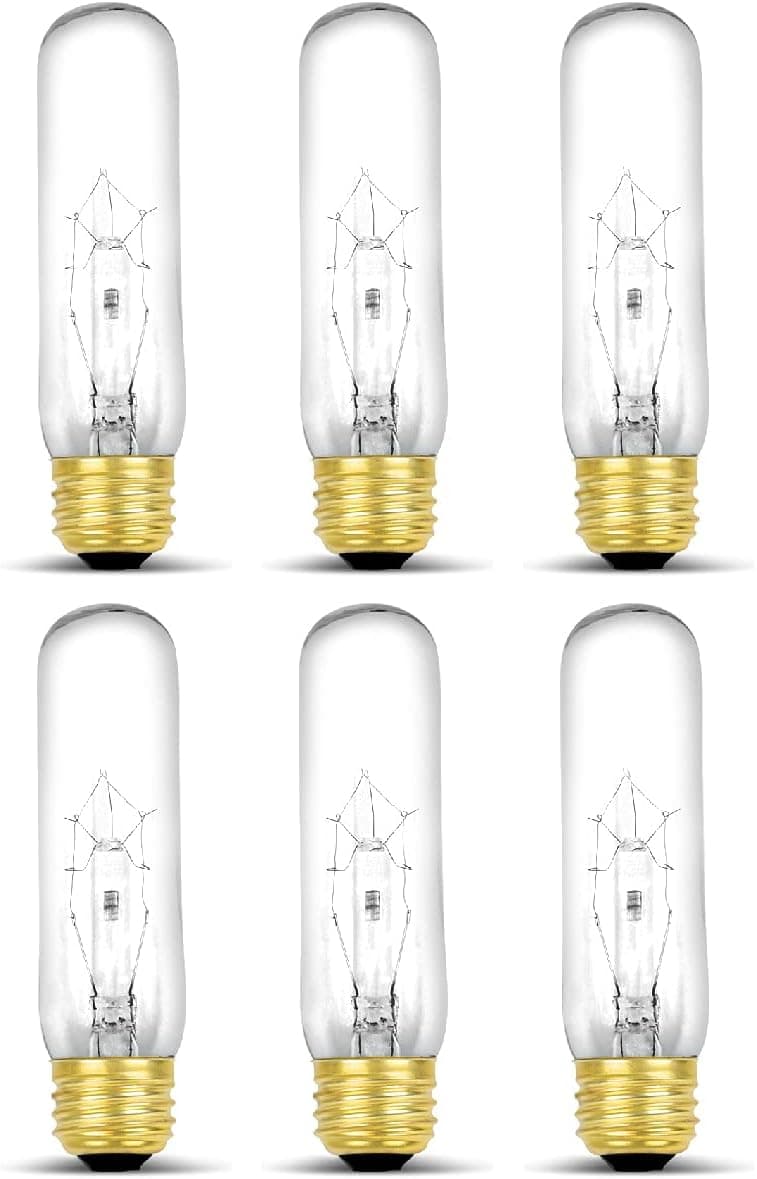 Piano Light Bulb 40 watt 120 Volts 一 40T10/CL Light Bulb Display Replacement by Lumenivo 一 T10 Bulb Medium Base (E26) 一 280 Lumen Clear Incandescent Bulb for Illuminated Display Units 一 6 Pack