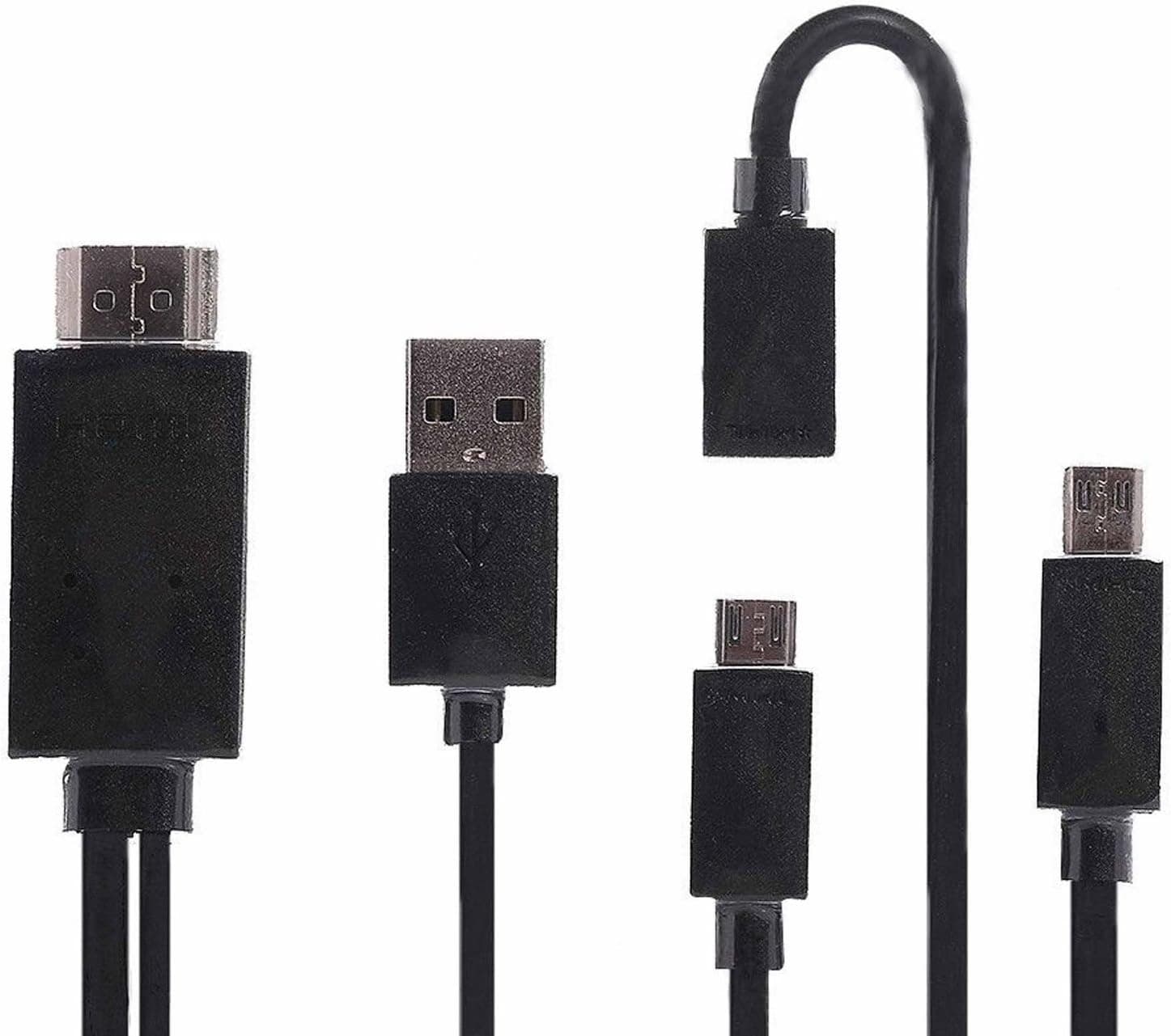 PaddSun Black 5 & 11 Pin MHL Micro USB to HDMI 1080P HDTV Cable Adapter Cord for Smart Phone Tablet