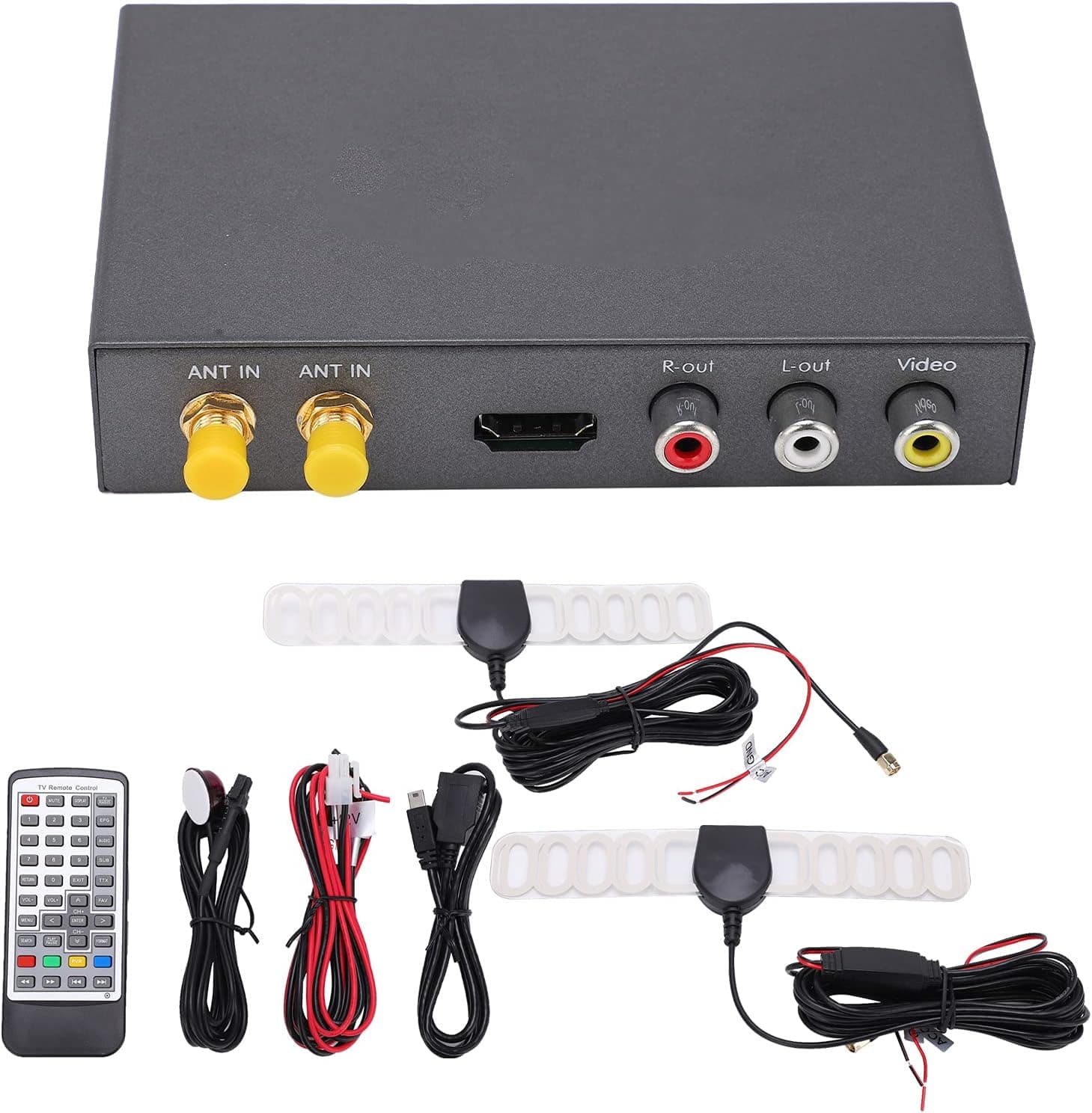 Aramox Car Digital TV Tuner MPEG‑4 H.264 1920 x 1080P High Definition Digital Signal TV Receiver Mobile TV Box Receiver