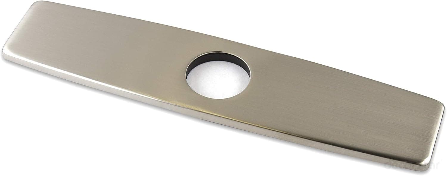 Decor Star PLATE-10B 10" Kitchen Sink Faucet Hole Cover Deck Plate Escutcheon Brushed Nickel