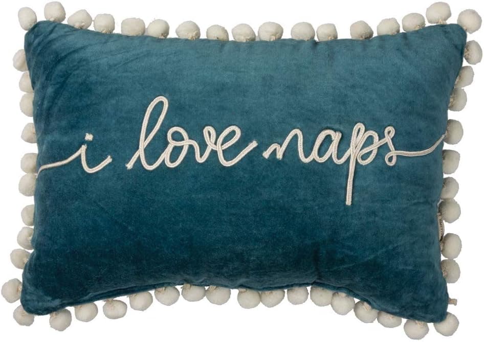 Primitives by Kathy Home Décor Pillow, 1 Count (Pack of 1), Blue, White