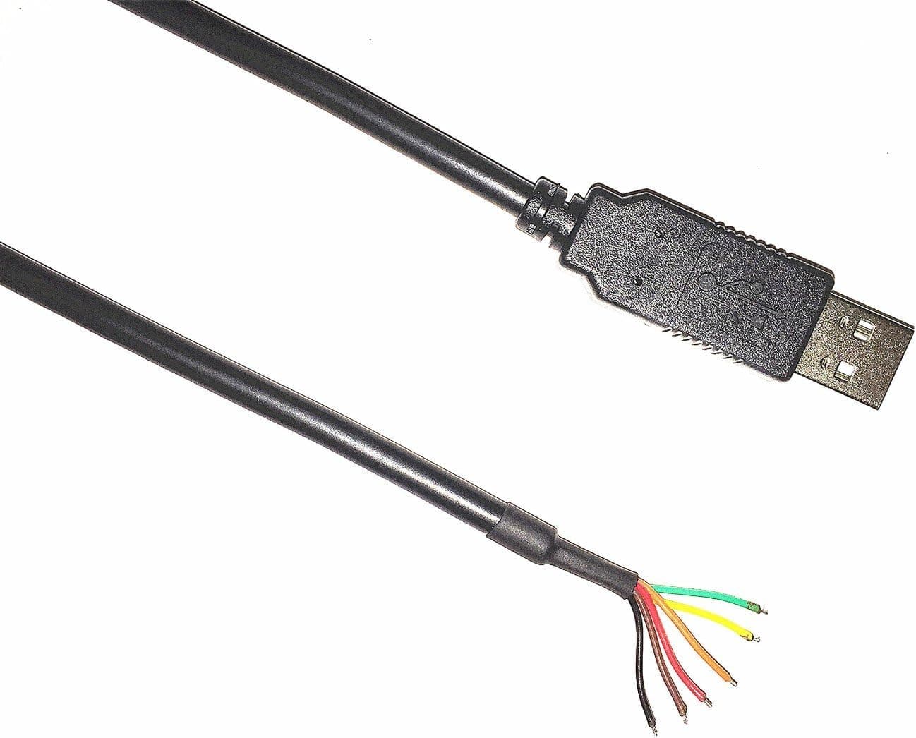 EZsync FTDI chip USB to 5v TTL UART Serial Cable, Wire end, 1.5m, TTL-232R-5V-WE Compatible, EZsync009