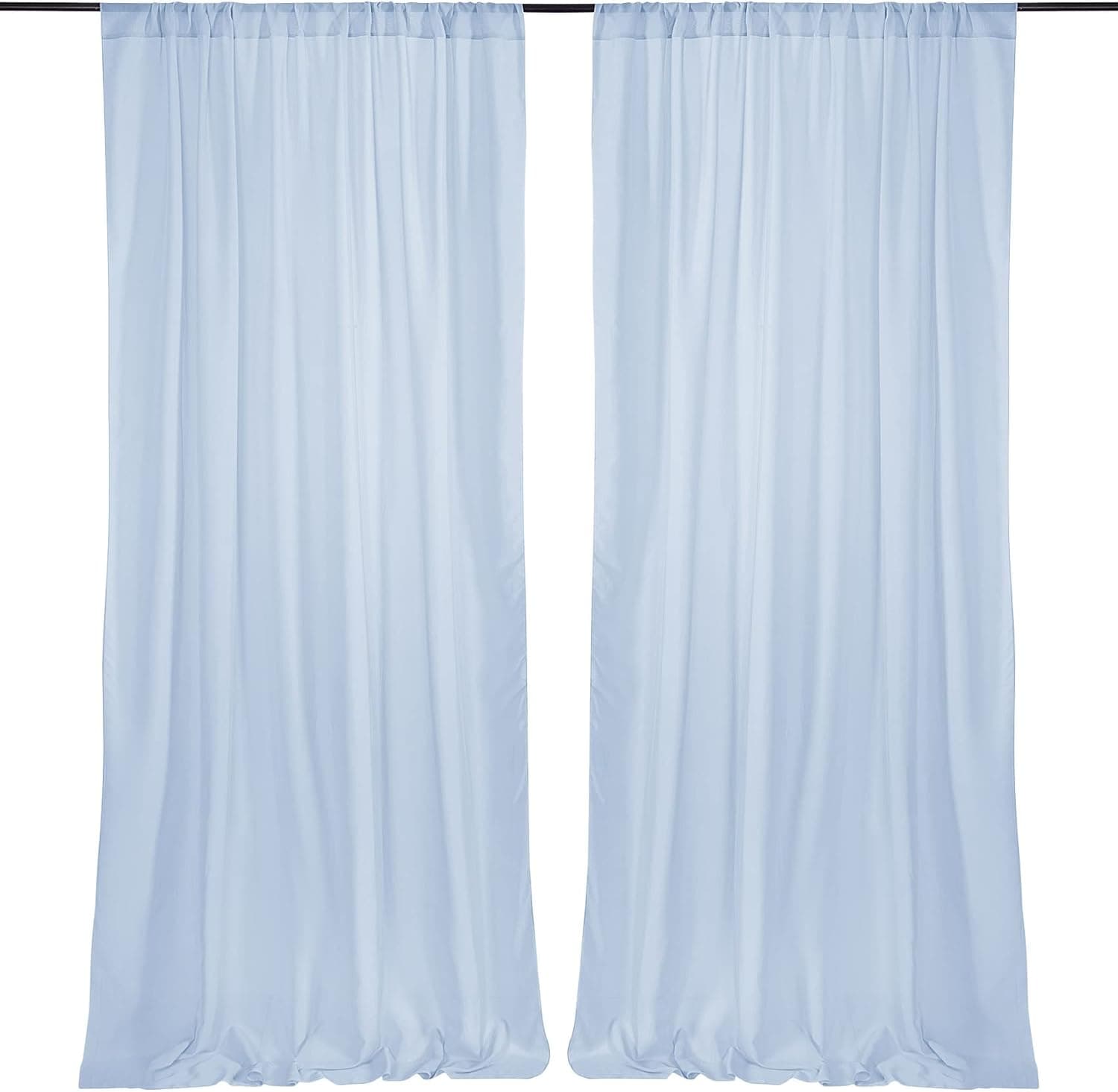Hahuho Backdrop Curtains 10ft by 7ft Chiffon Backdrop Drapes for Wedding Party Event Photography Stage Decoration（2 Panels, 5FT x 7FT, Baby Blue）