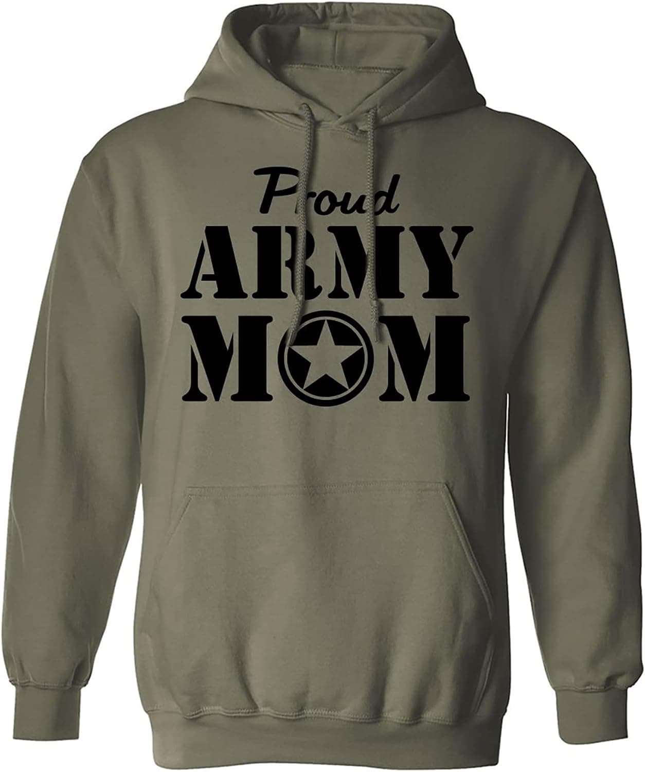 zerogravitee Proud Army Mom Hooded Sweatshirt in Military Green