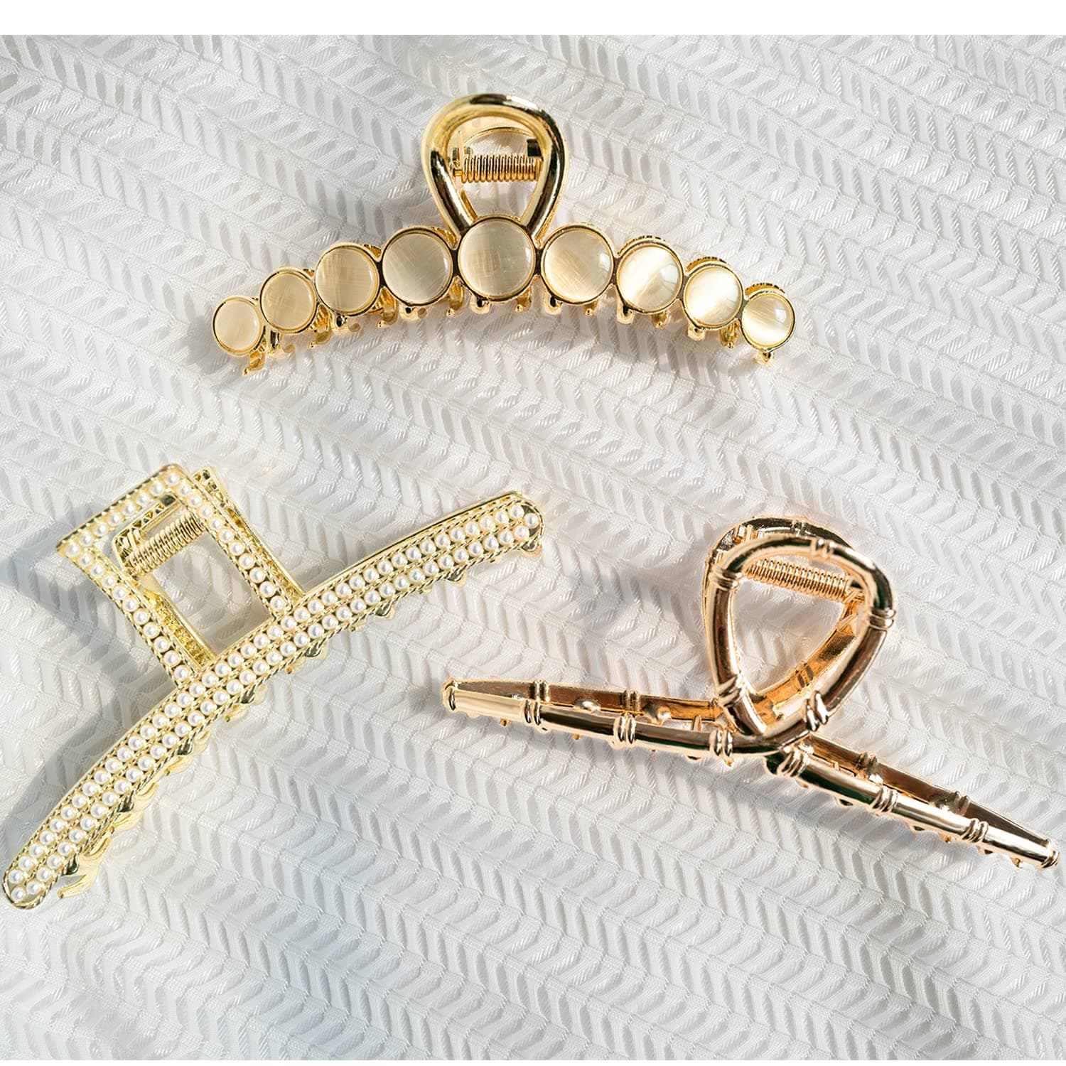 Joomely 3 PCS Gold Claw Clip, Metal Hair Claw Clips ,Accessories for Women Daily Hair Clip