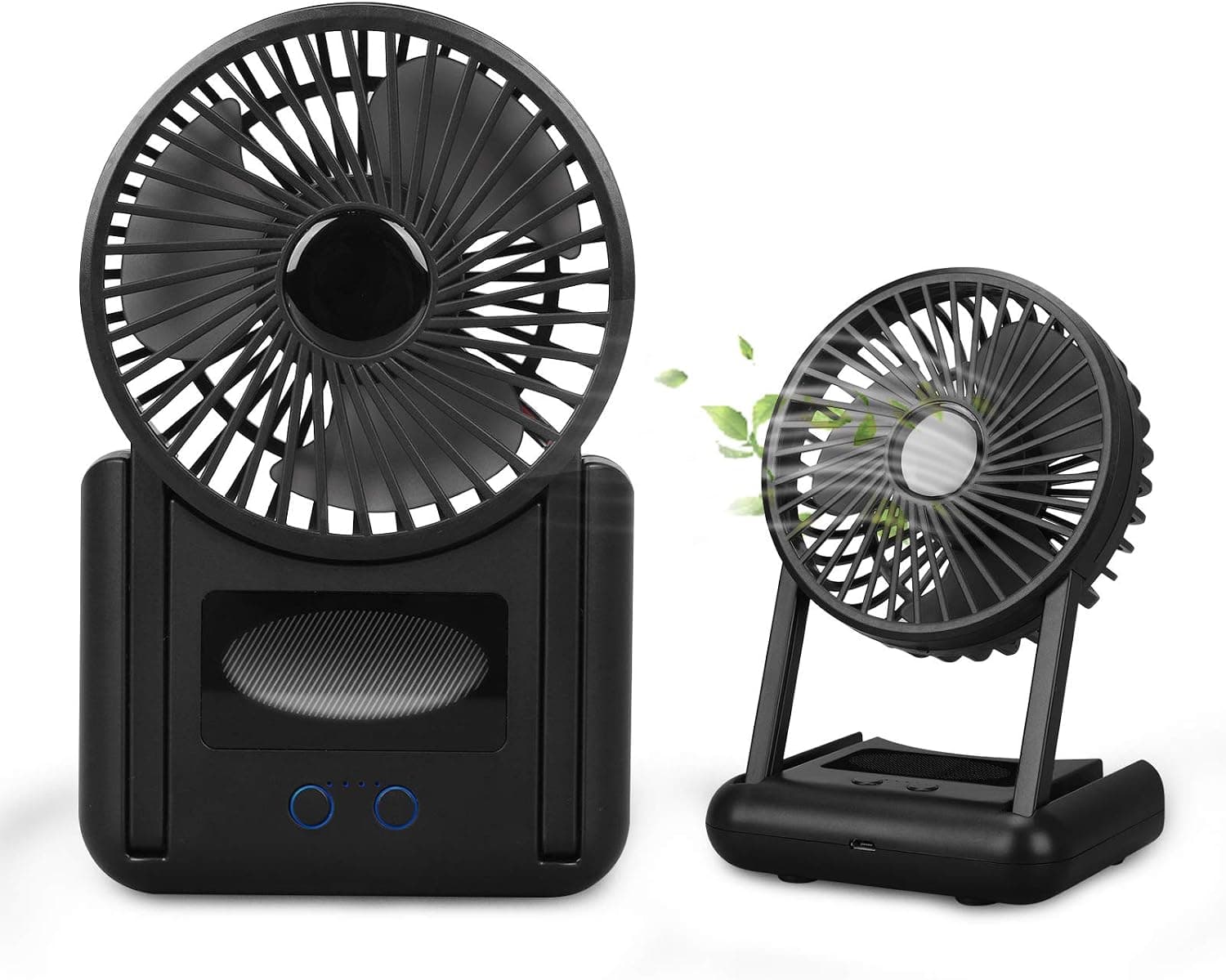 WUYILED Battery Operated Fan, Small Table Fan with Strong Airflow Quiet Operation Portable Fan Speed Adjustable Head Mini Personal Fan for Home Office Bedroom Table and Desktop 4 Inch