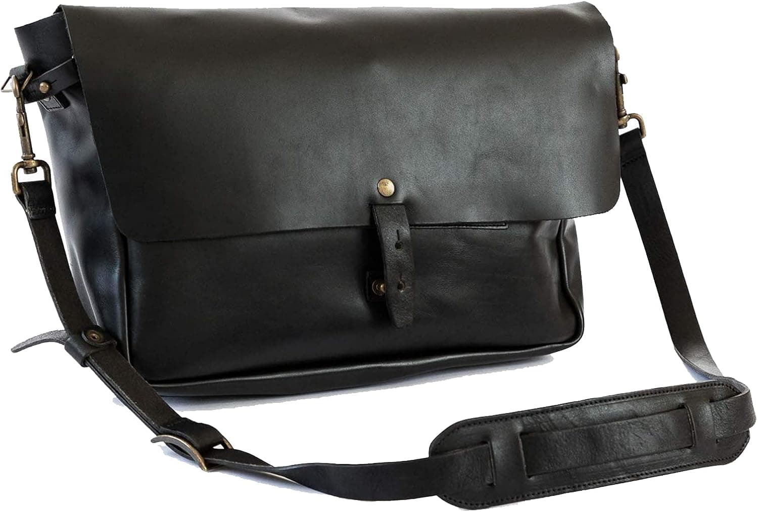 Leather Laptop Messenger Bag for Men | 100% Genuine Leather Messenger Satchel Briefcase Computer Laptop Bag for Men | Gifts for Father Husband Brother Son Friends Him | 18 Inch - Dark Brown
