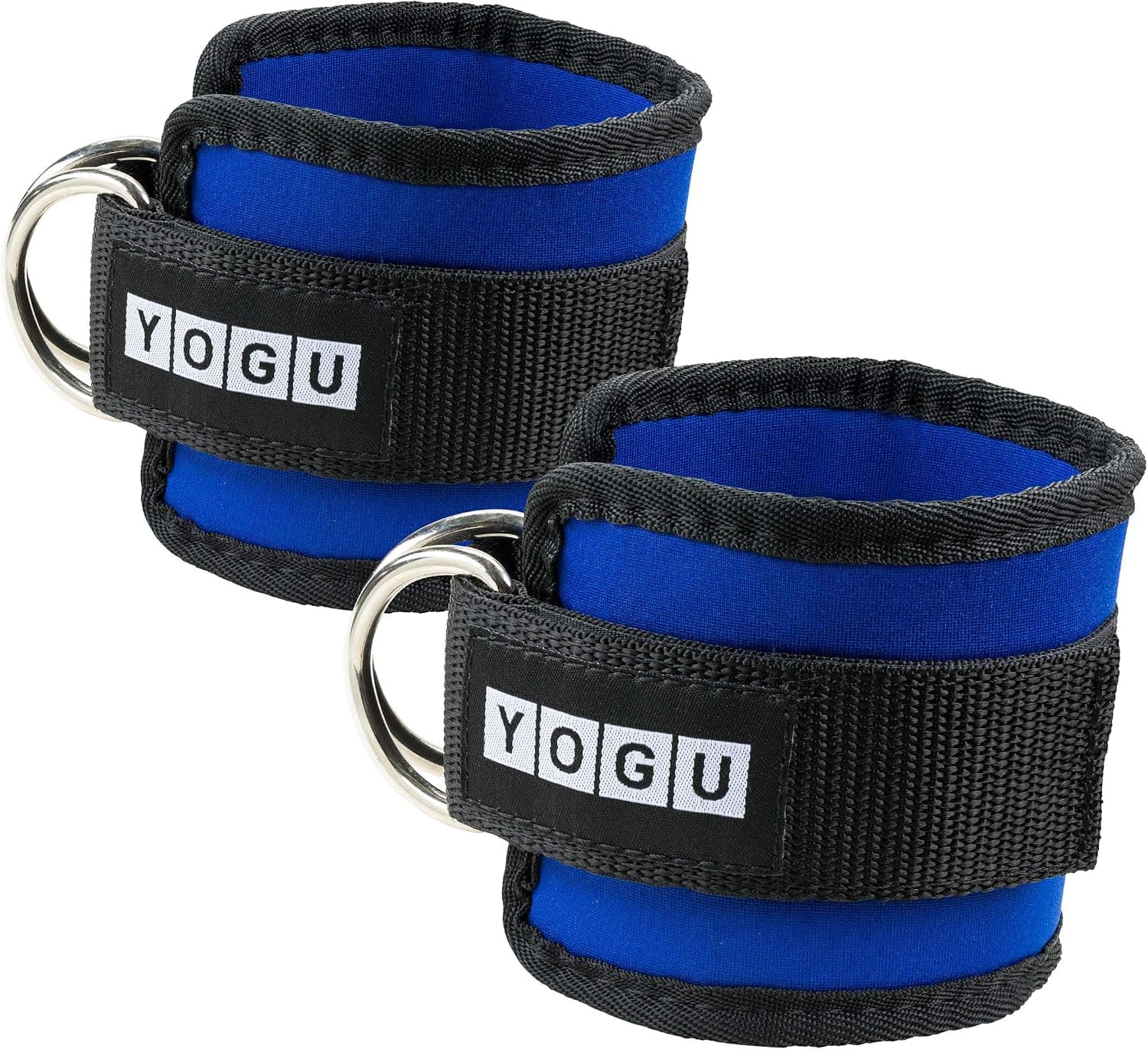 YOGU Ankle Straps for Cable Machines Double D-Ring Adjustable Neoprene Premium Cuffs (Pair) (Black) …