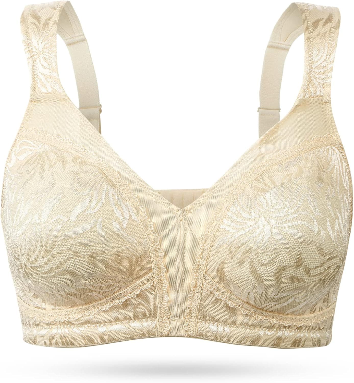 Wingslove Women's Full Coverage Non Padded Comfort Minimizer Wire-Free Bra Plus Size