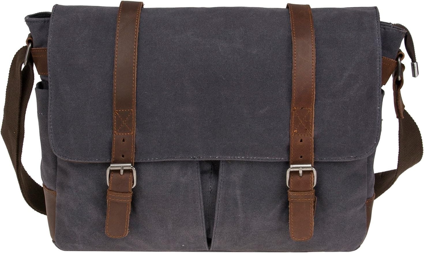 Peacechaos Vintage Waterproof Canvas Leather Trim DSLR SLR Camera Messenger Bag (Grey)