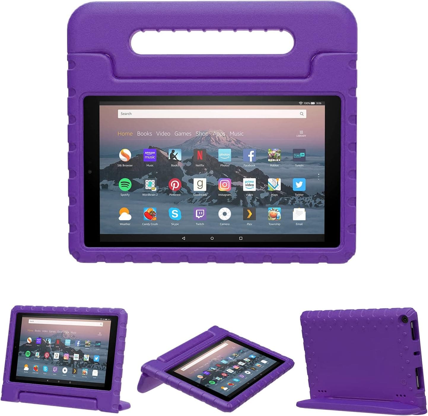 Thoreta Kids Case for Fire HD 8 Tablet 8th 7th 6th Generation (2018/2017/2016) Tablet Kids-Proof & Shockproof Sturdy Case Soft Durable Foam Cover with Portable and Foldable Handle