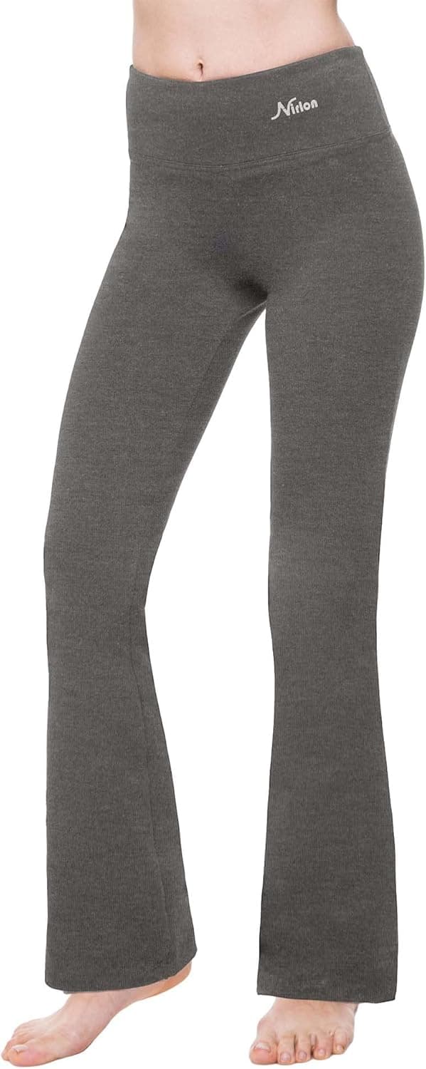 Nirlon Womens Bootcut Yoga Pants - Wide Leg Pants for Women Soft & Breathable Bootcut Yoga Pants for Yoga Regular & Plus Size
