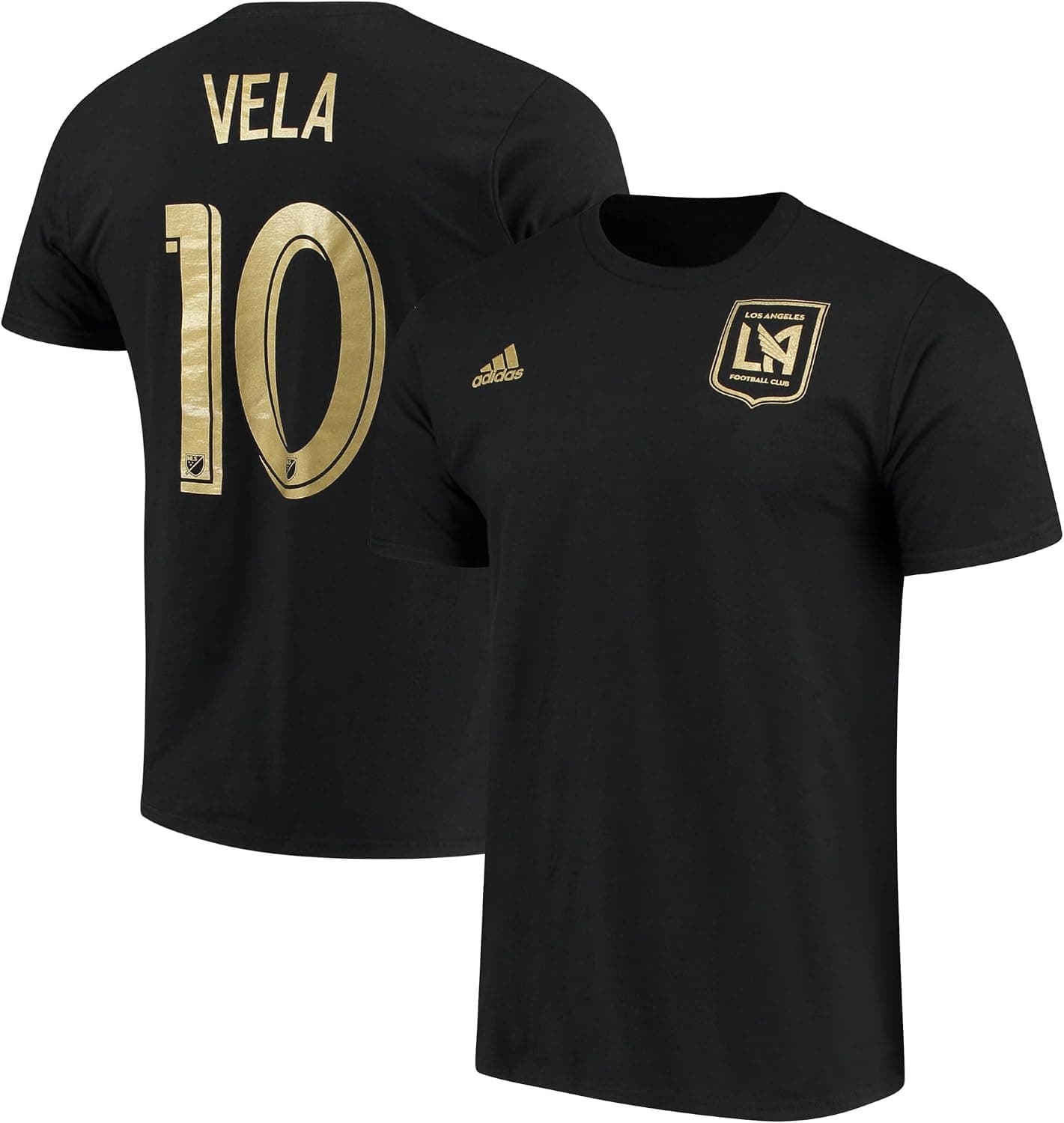 adidas Carlos Vela Los Angeles FC #10 Men's Player Name & Number T-Shirt Black