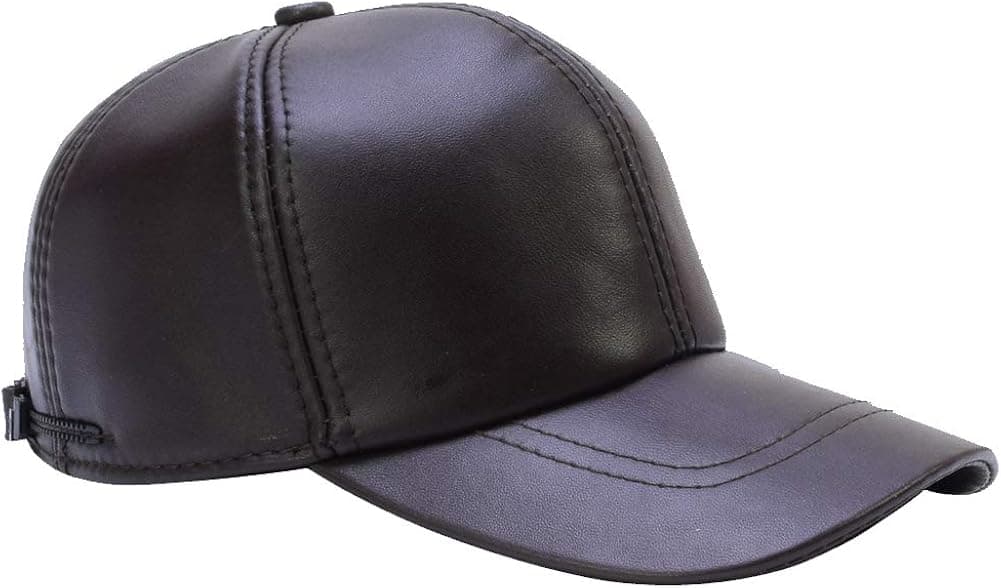 Yosang Men's Genuine Soft Lambskin Leather Baseball Hats Driving Adjustable Cap