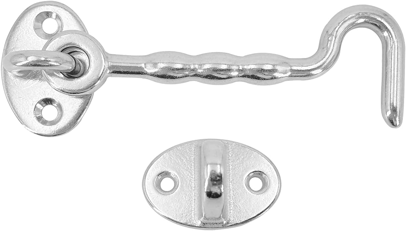 FasHuby 316 Stainless Steel Cabin Hook 4 Inches Marine Eye Ring, Ship Yacht Accessories Eye Latch for Boat