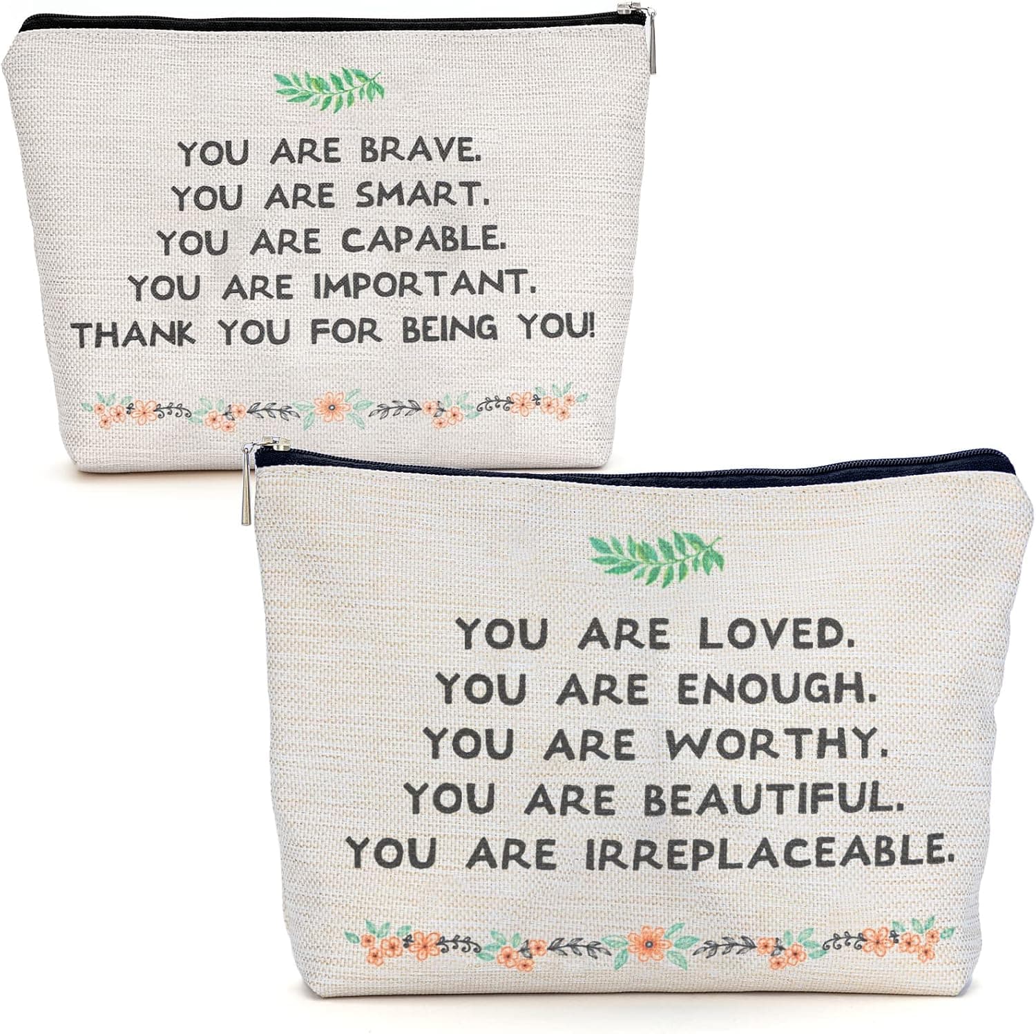 PDBOOM Affirmation Gift for Women, Motivation Makeup Bag, Inspirational Gifts for Women, You Are Loved Self-Worth Motivational Quotes Cosmetic Bag Gift Idea for Sister Girls