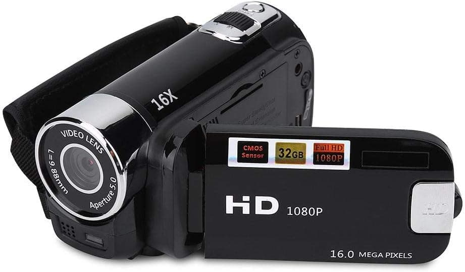 Video Camera Camcorder, Portable Vlogging Camera Recorder Full HD 720P 16MP 2.7 Inch 270 Degree Rotation LCD Screen 16X Digital Zoom Camcorder Support Selfie&Continuous Shooting(Black)