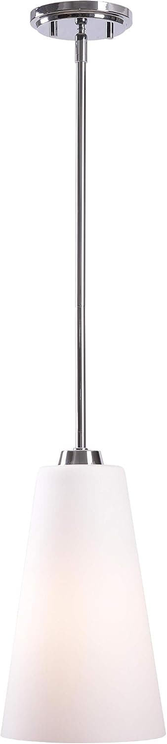 Kenroy Home 91578CHWH Boda Pendants, Small, Chrome with White Glass