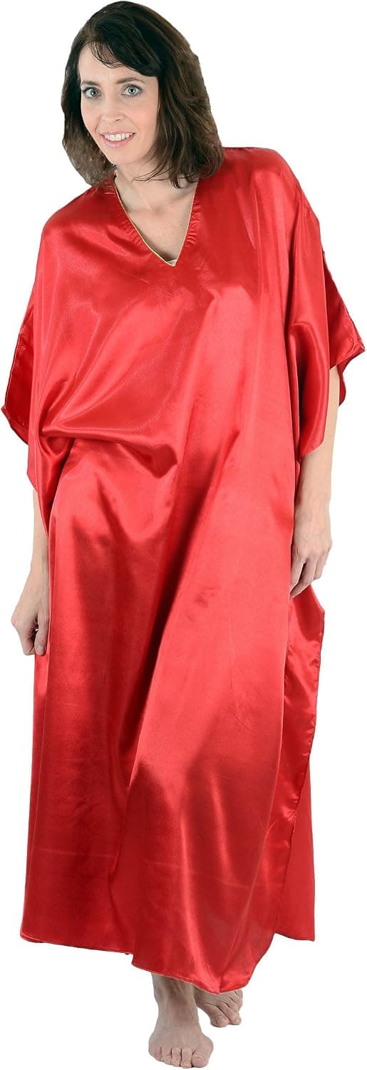 Up2date Fashion Satin Caftans in 5 Solid Colors, One Size Plus, Style#Caf23