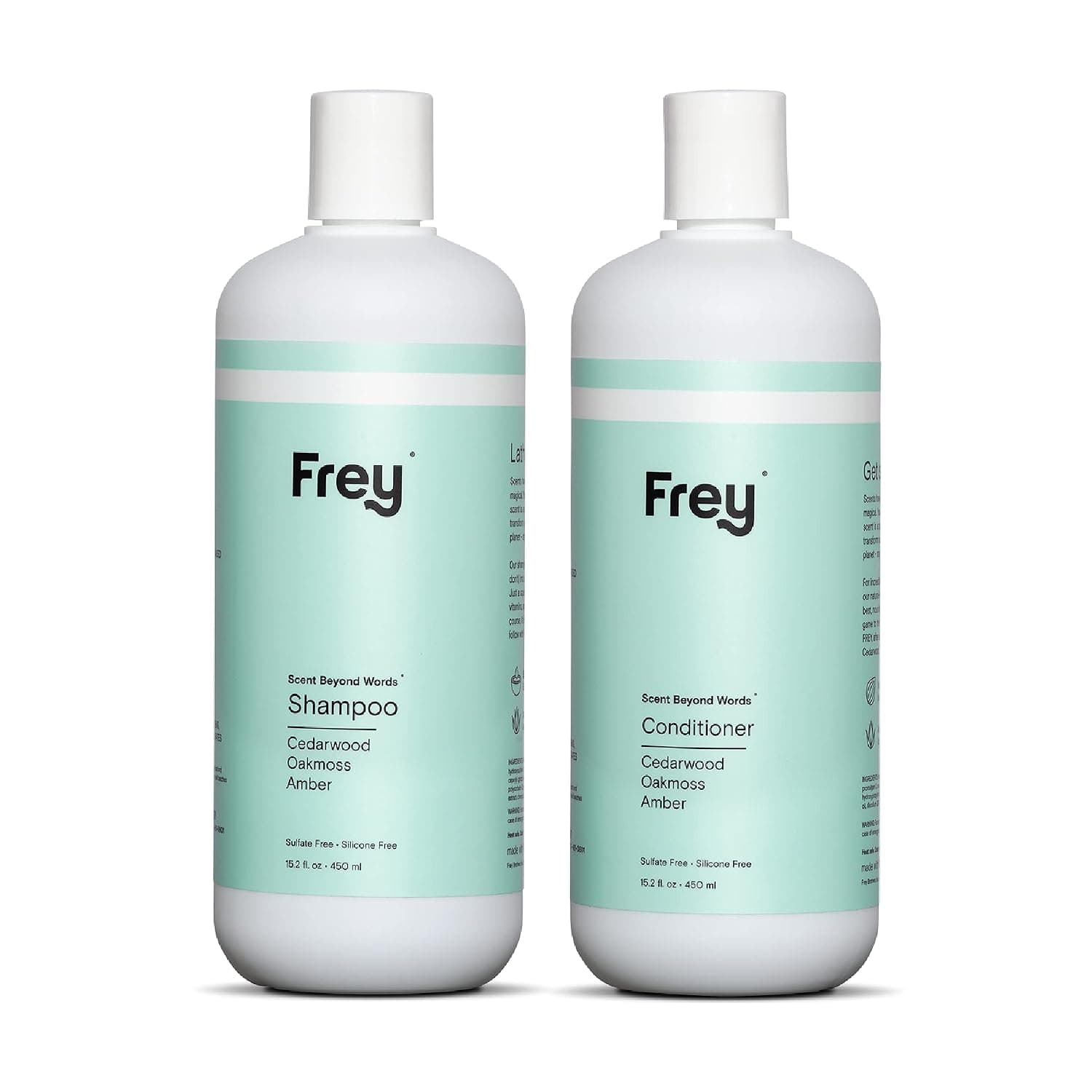 FREY Natural Shampoo and Hair Conditioner - Sulfate Free Shampoo and Hair Conditioner Made with Argan Oil, Coconut Oil, Sacha Indi Oil, Sunflower Oil, Aloe Vera, and Macadamia (16 Ounce Bottle)