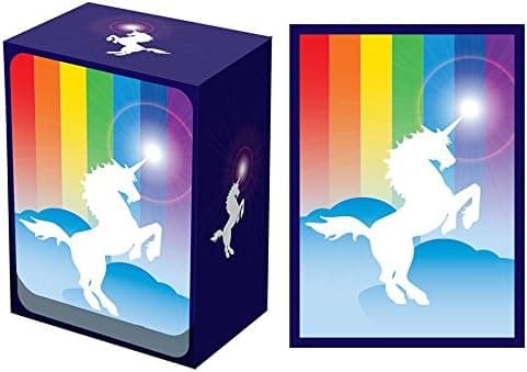 Legion Unicorn Deck Box + 100 Matching Sleeves (fits Magic/MTG, Pokemon Cards)