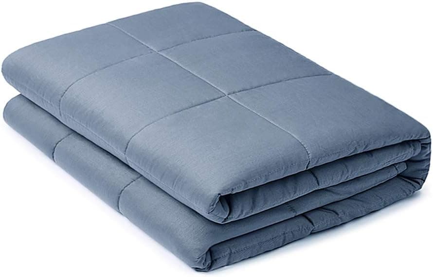 SLEPZON Cooling Weighted Blanket ,Heavy Blanket 20 lb 60”x80”for Adult About 180-220 lbs, Queen Size, NO Glass Beads Leakage - Grey