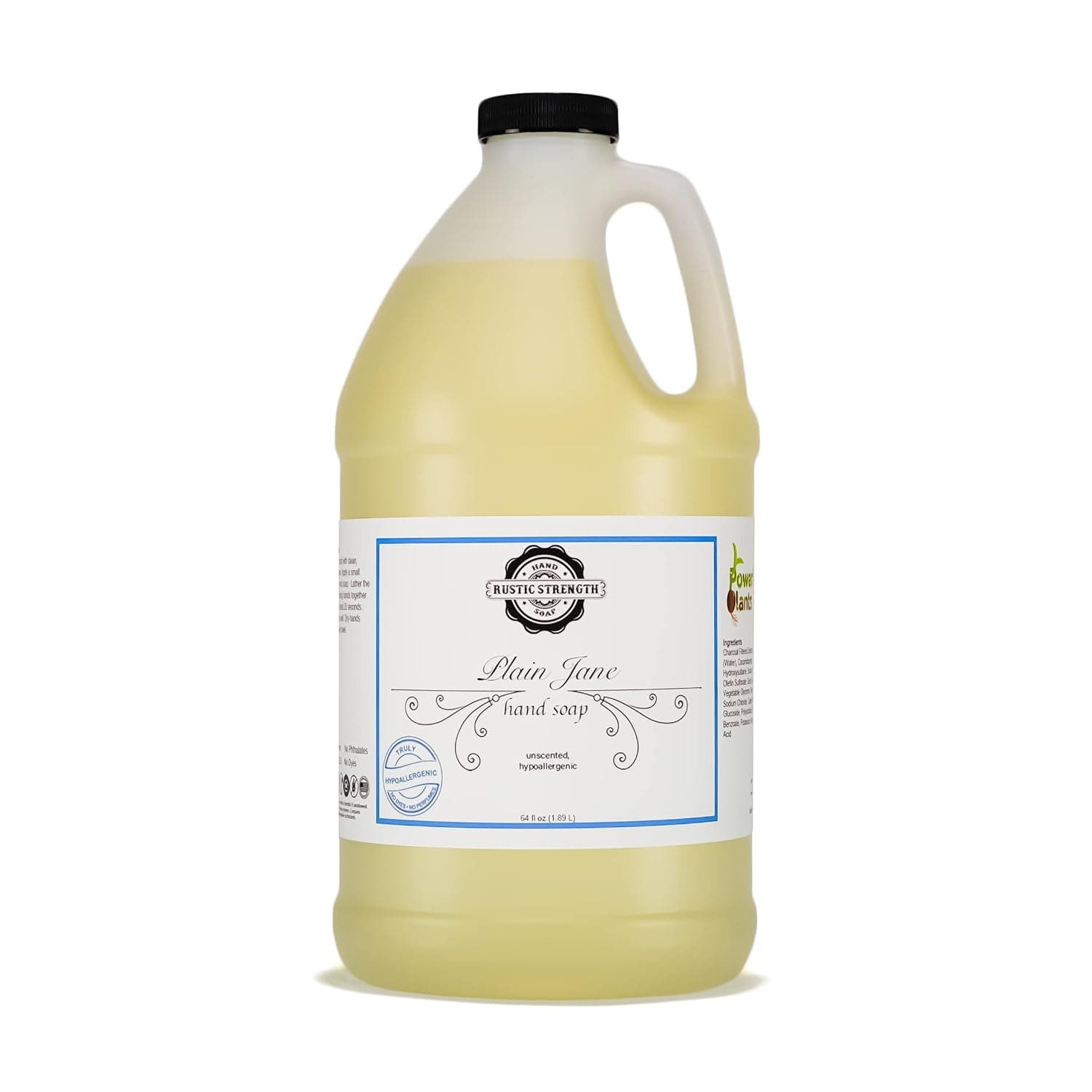 Rustic Strength Liquid hand soap, Plain Jane, 64oz refill
