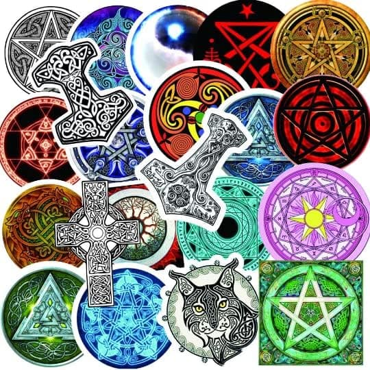 Viking Totem Stickers 50pcs Runic Compass Vinyl Waterproof Stickers for Adults Kids Teens|Retro Stickers for Laptop,Skateboard,Water Bottles,Hard Hat,Bumper,Computer,Hydroflask,Phone