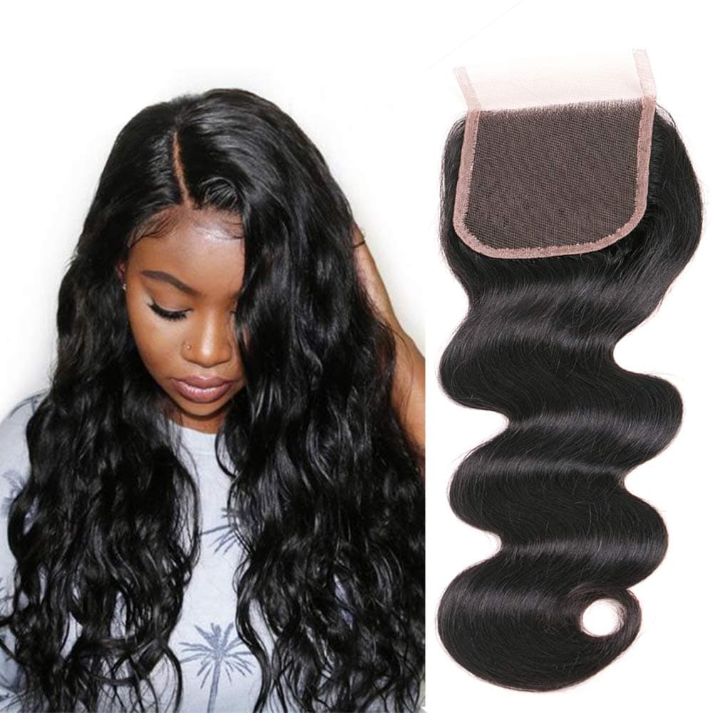 Brazilian Virgin Human Hair Lace Closure Natural Color (22Inch, Body Wave Closure)