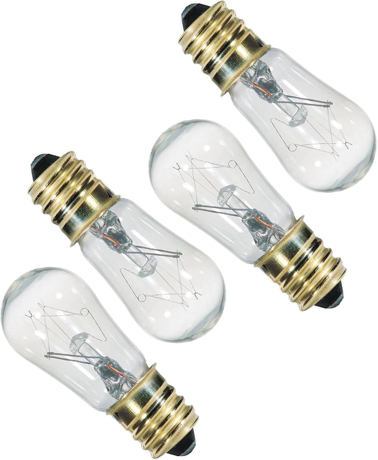 Dysmio 6-Watt 120 Volt 2700K Clear E12 (Candelabra) Base S6 Incandescent Light Bulb in Clear Finish for Night Lamp, Table Lamp, Salt Lamp, Light Fixtures - Pack of 4