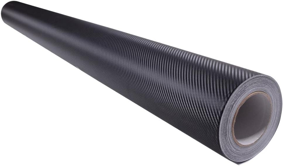 MegaBrand 5ft x 100ft Car 3D Carbon Fiber Vinyl Wrap Sticker Roll Black