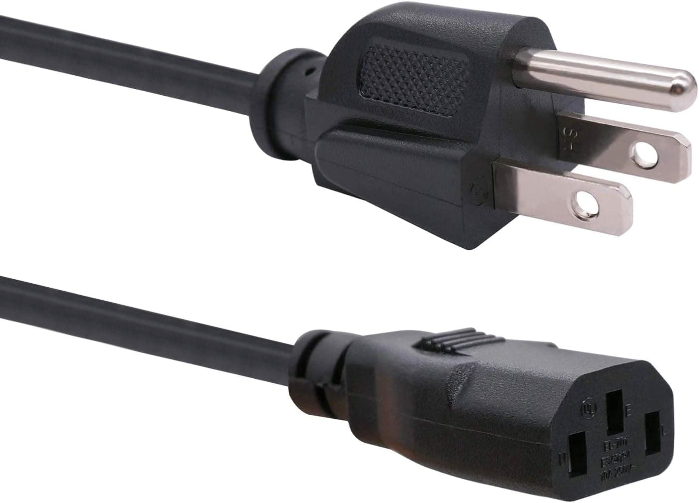 TWTADE Monitor TV Power Extension Cord 6ft 3 Prong 10A 250V 18AWG ,Replacement Cable for VIZIO TV,Many televisions I-037
