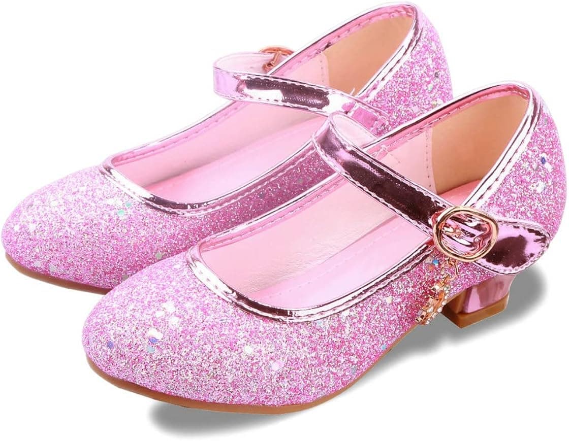 ALPHELIGANCE Girls Flats Sparkle Party Mary Jane Princess Dress Shoes