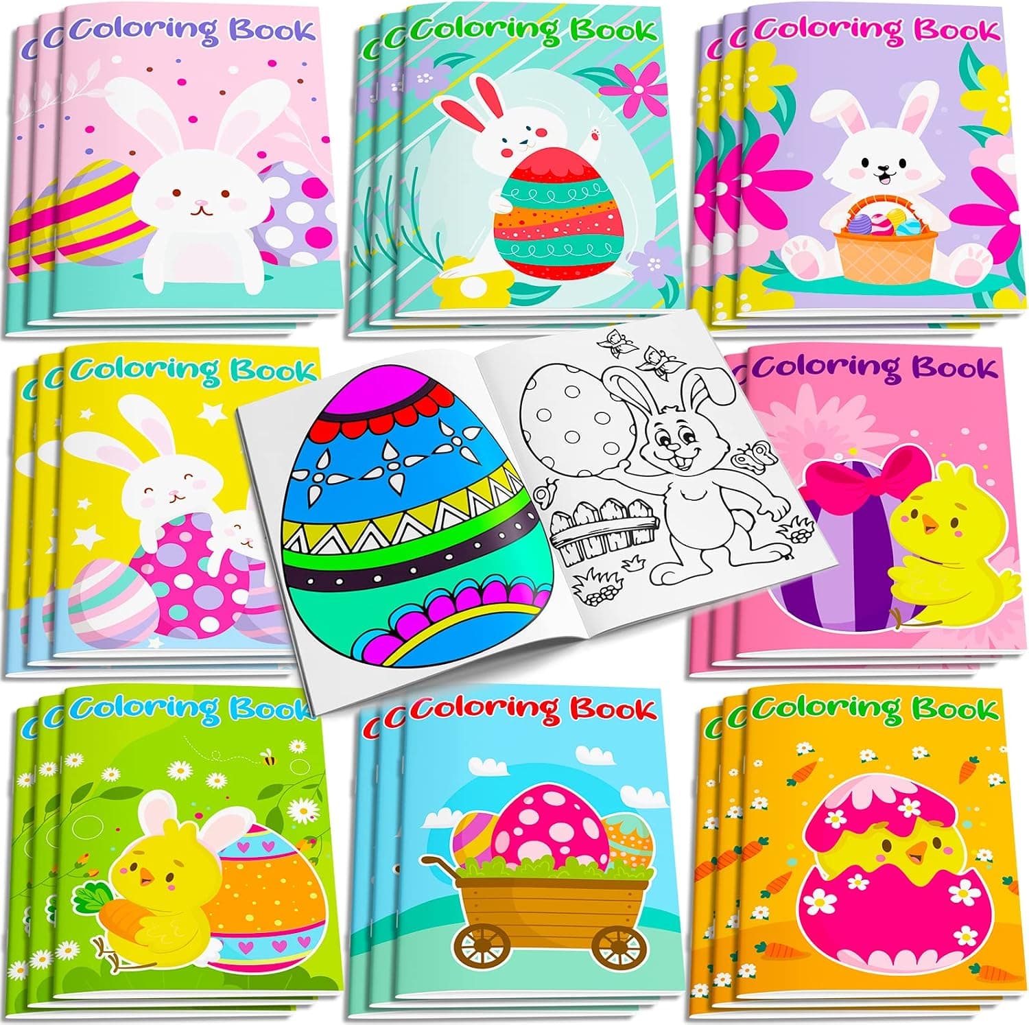 GMAOPHY 24 Pack Easter Coloring Book for Kids, Fun for Kids Boys Girls, Coloring Books with Bunny Egg, Easter Activity Books for Gift Bags, Party Favor Supplies