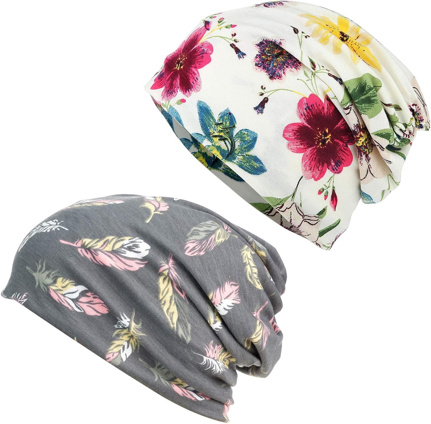 HONENNA Flower Printed Beanie Women Turban Headband Chemo Cap