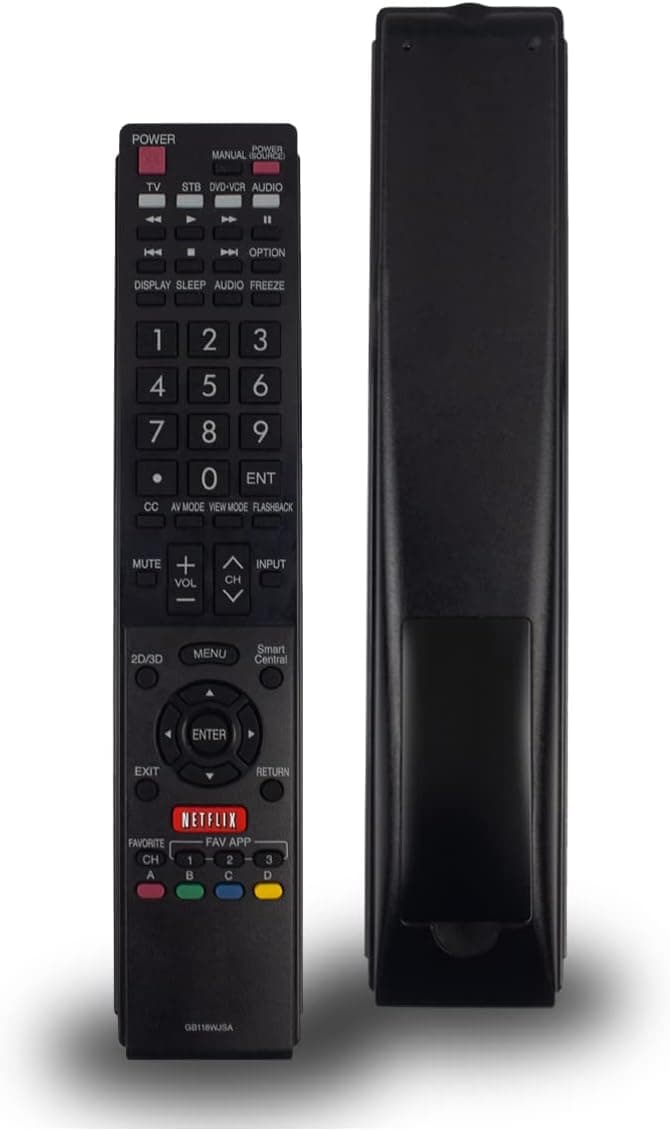 Aurabeam GB118WJSA Replacement TV Remote Control for Sharp Television (RRMCGB118WJSA)