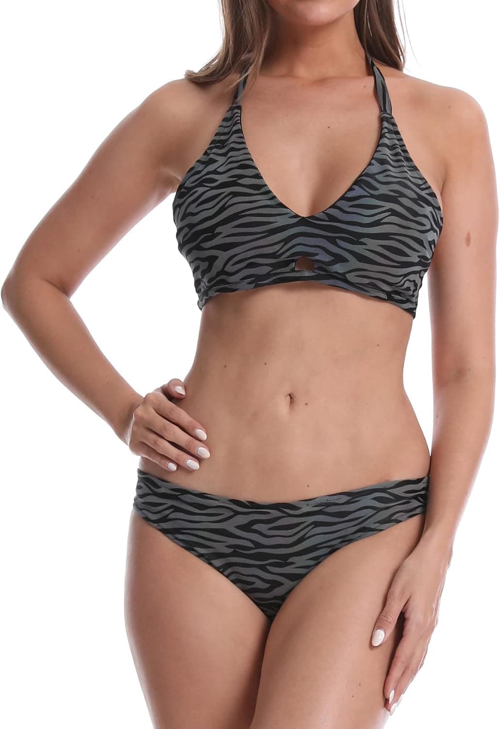 LZLRUN Rainbow Reflective Bikini Rave Set New Summer Women Shiny Glowing Swimwear Beachwear