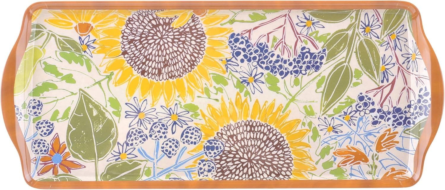 Grasslands Road Melamine Farm Fresh Floral Cheese Tray, 15-Inch