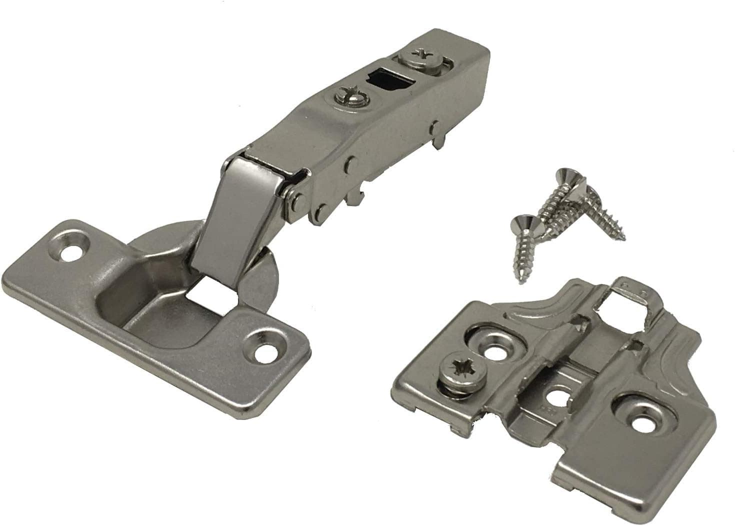 D.H.S. Euro Hinge - Soft Close - Full Overlay 105°- 3D Cam Adjustable w/Mounting Plates & Screws
