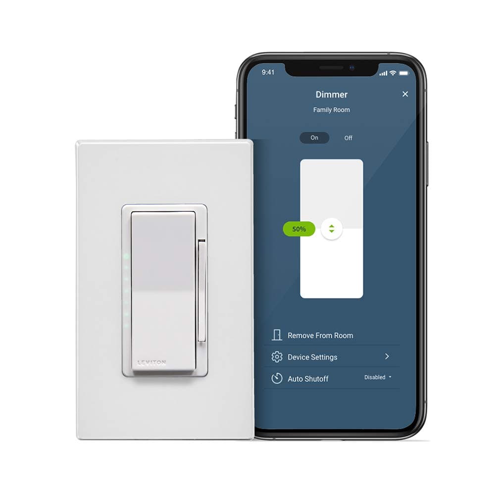 Leviton Decora Smart Dimmer Switch, Wi-Fi 2nd Gen, Neutral Wire Required, Works with My Leviton, Alexa, Google Assistant, Apple Home/Siri & Wired or Wire-Free 3-Way, D26HD-2RW, White