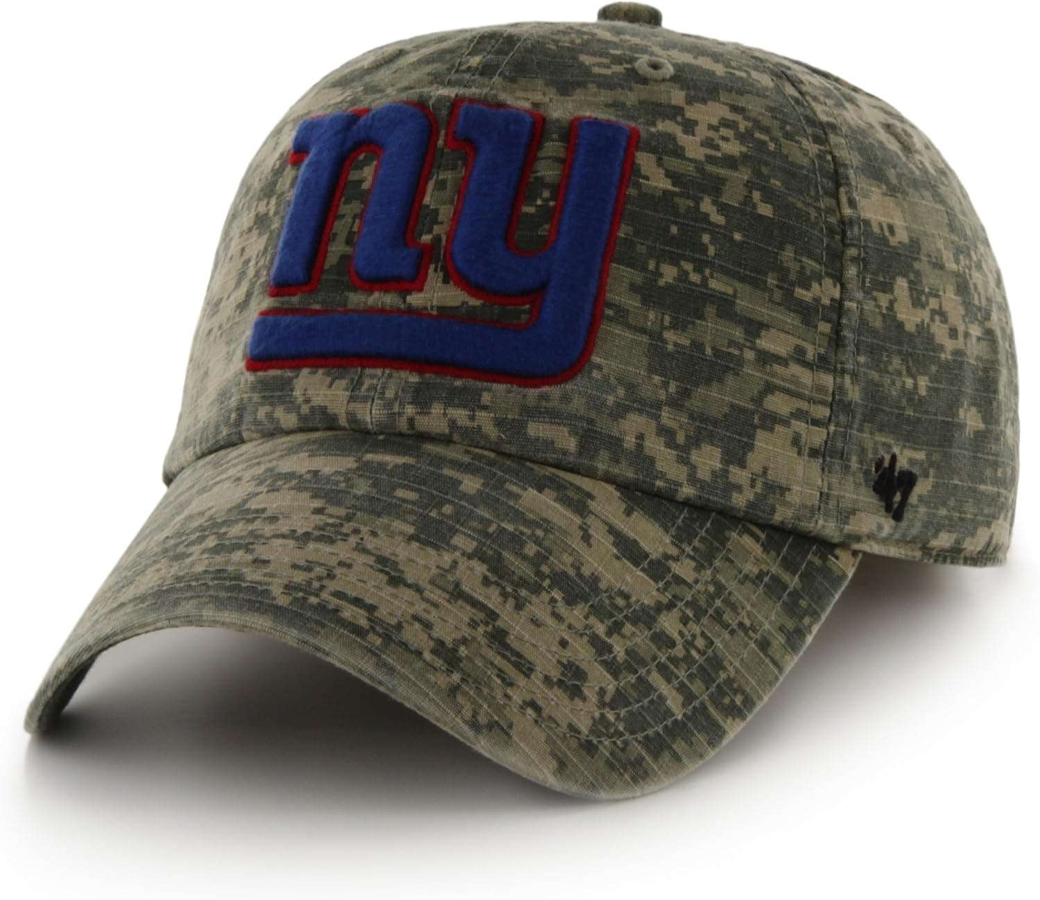 '47 NFL New York Giants Officer Clean Up Camo Adjustable Hat, One Size Fits Most, Digital Camouflage