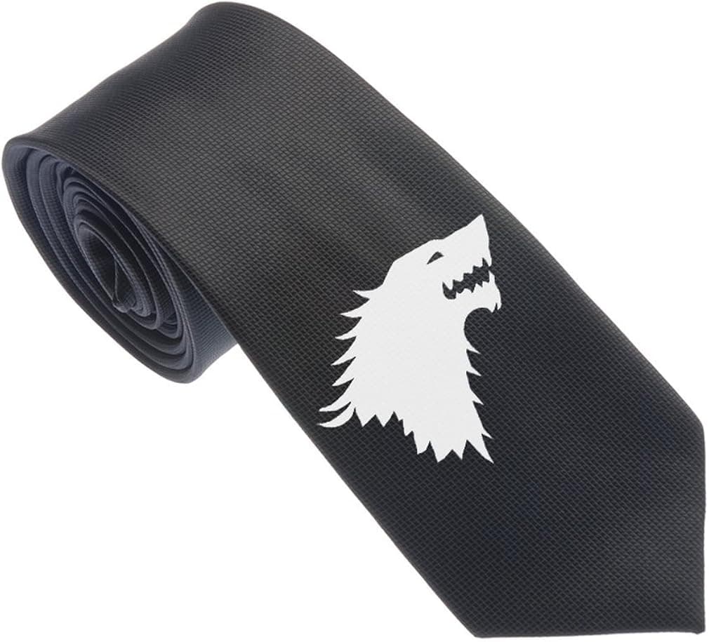 Uyoung Cool Wolf Symbol Pattern Multi-colored Men's Woven 2.5" Skinny Tie