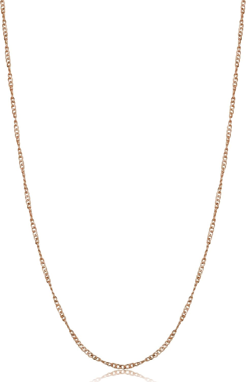 Kooljewelry Rose Gold Plated Sterling Silver 1 mm Twisted Curb Chain Necklace