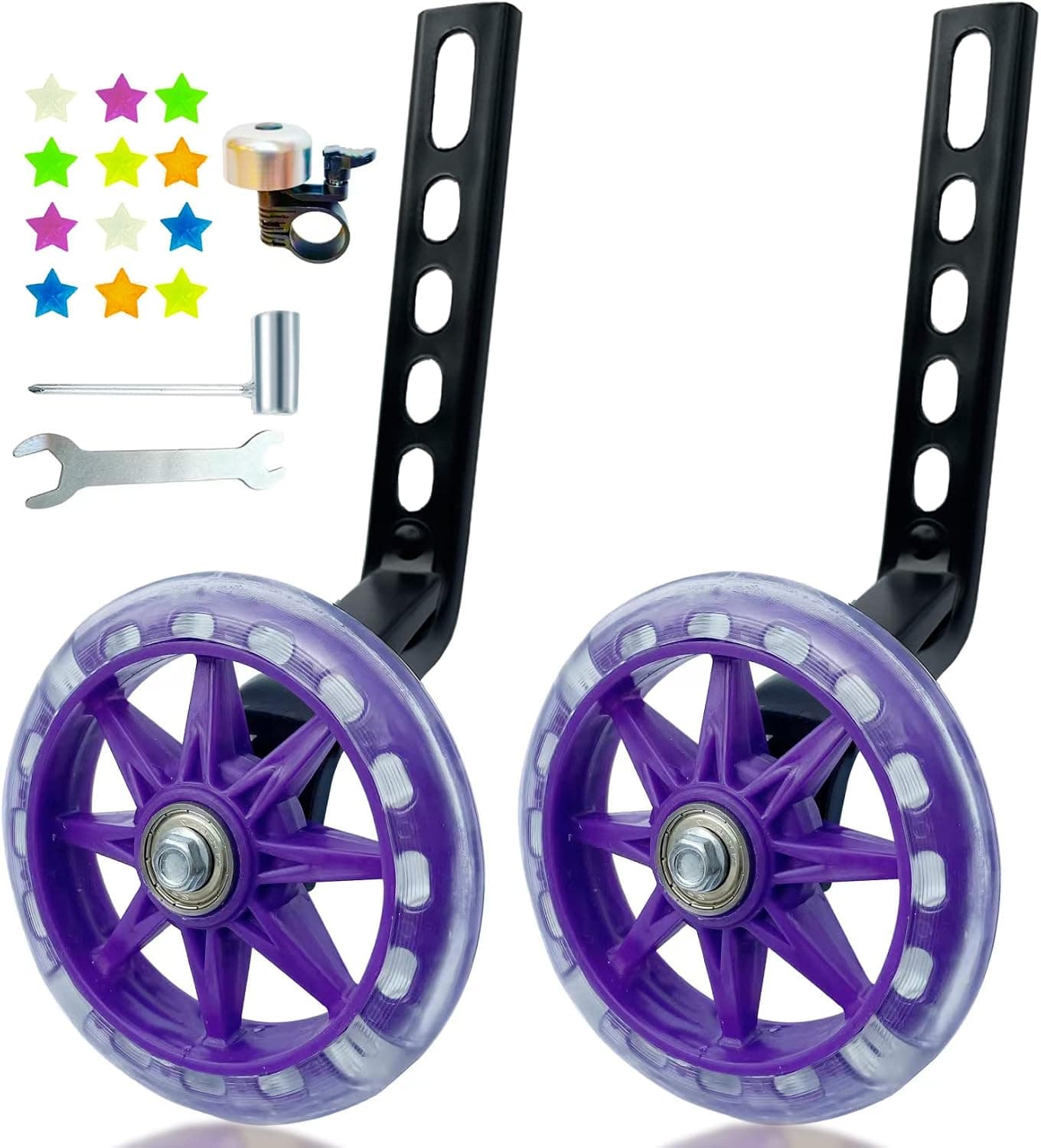 DDJKCZ Training Wheels for Kids Bike,Flash Mute Big Wheel Compatible for 12 14 16 18 20 inch Single Speed Bicycle