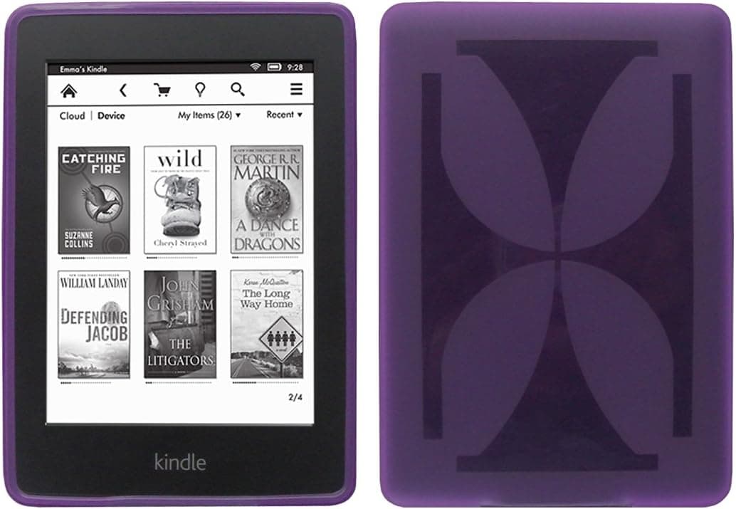 iShoppingdeals - for Amazon Kindle Paperwhite TPU Rubber Shell Cover Skin Case, Purple