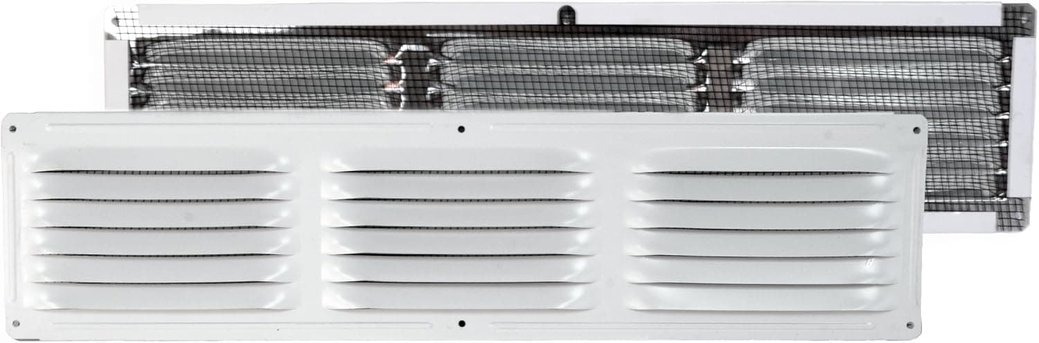 Ventamatic CX64WH 4-Inch by 16-Inch Aluminum Undereave Screened Vent, 24-Pack, White