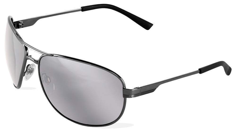 Bullhead Safety Eyewear BH24217 Acero, Gunmetal Aviator Frame, Silver Mirror Lens