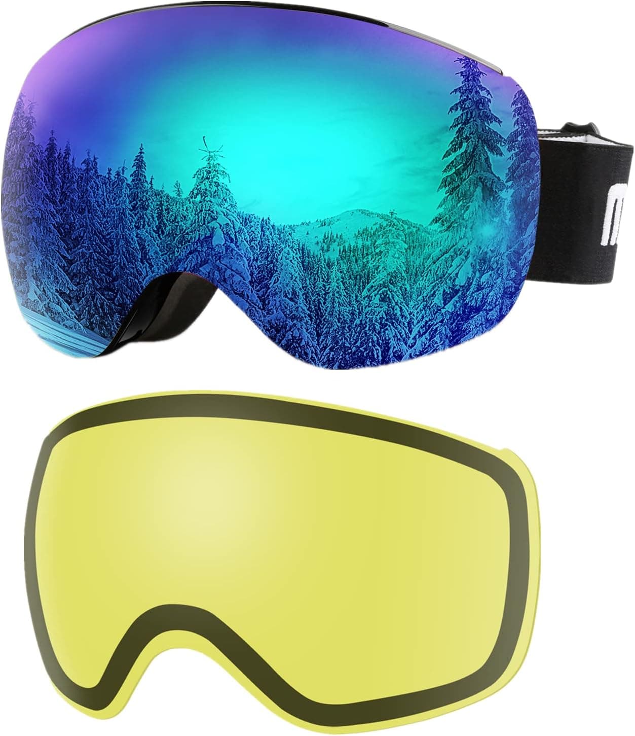 AKASO OTG Ski Goggles and Mag-Pro OTG Ski Goggles Replacement Lens bundle