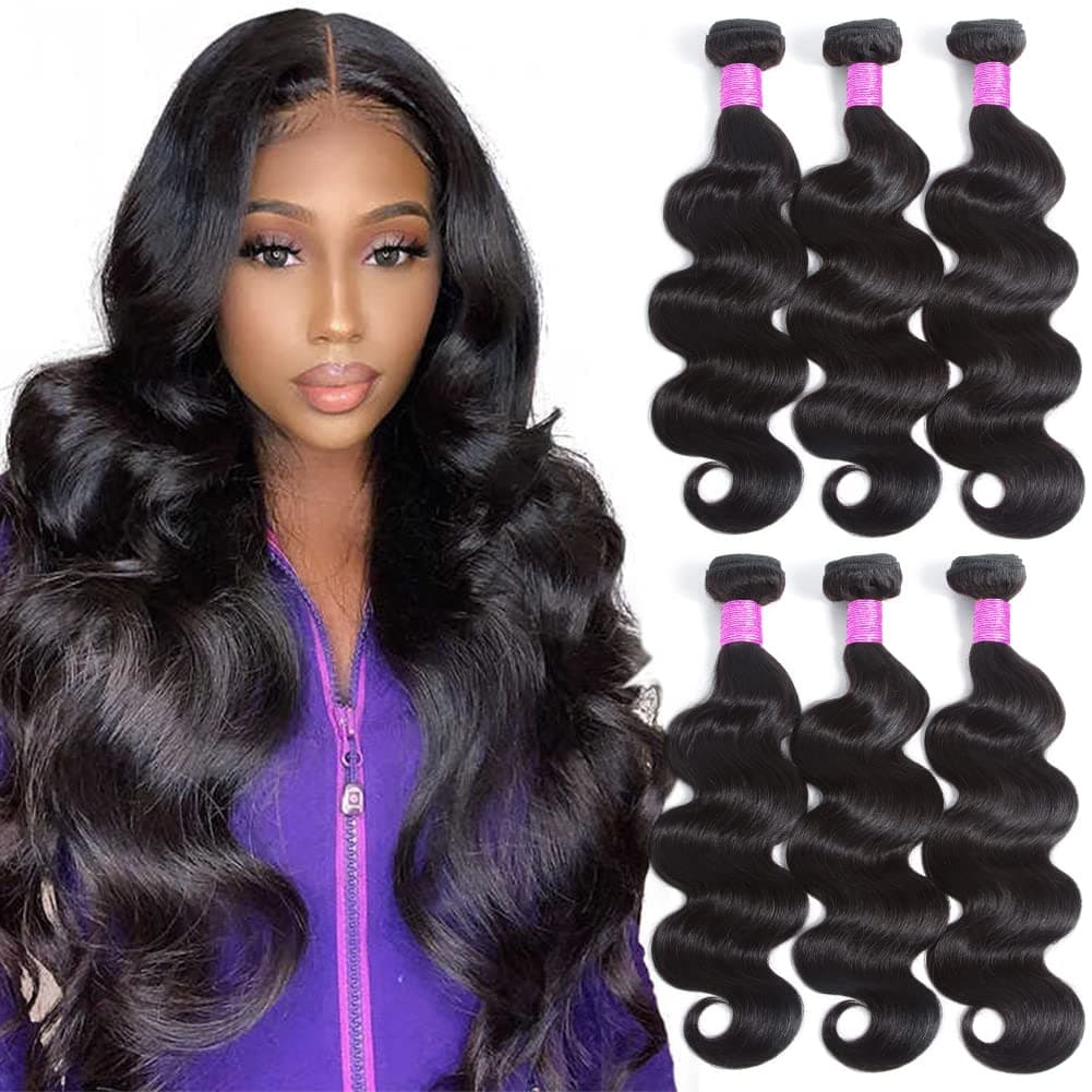 Flady Brazilian Body Wave Bundles Human Hair 20 22 24inch 10A Human Hair Weave Bundles Body Wave Hair Extension Real Human Hair Natural Color