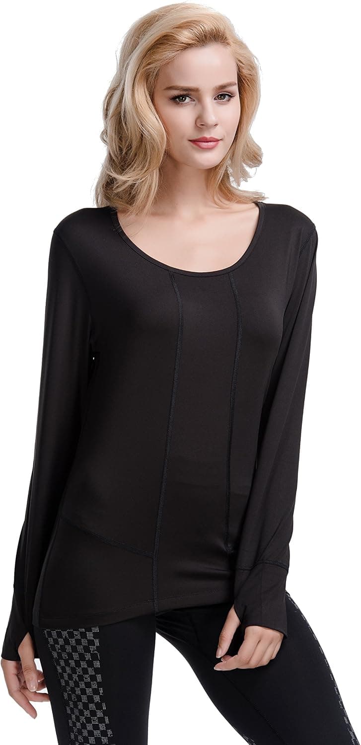CYZ Women's Long Sleeve Thermal Running Shirt Fitted